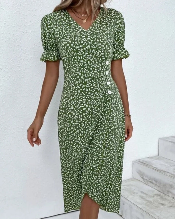 Charlene | V-Neck Floral Wedding Guest Dress