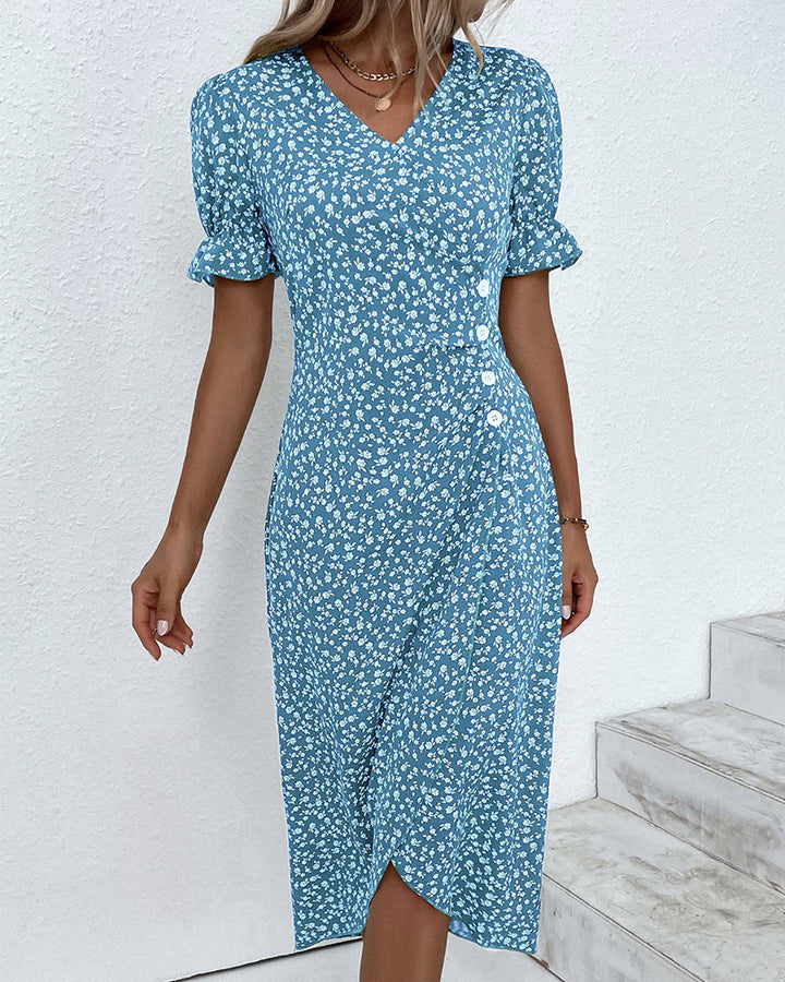 Charlene | V-Neck Floral Wedding Guest Dress