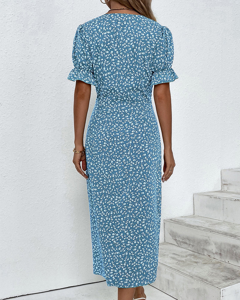 Charlene | V-Neck Floral Wedding Guest Dress