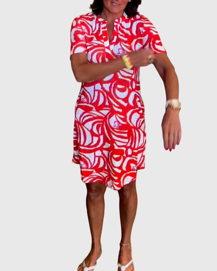Elle™ | Flattering Printed Midi Dress