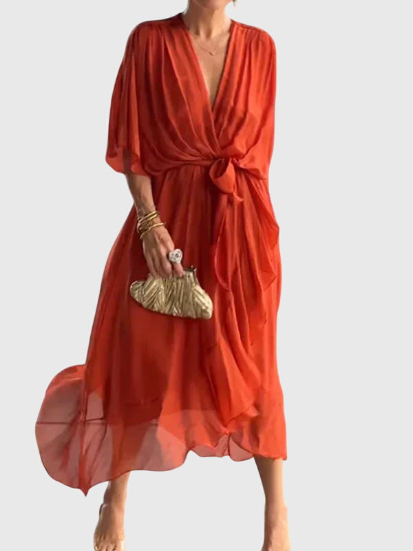 Bethany | Elegant Pleated Midi Dress
