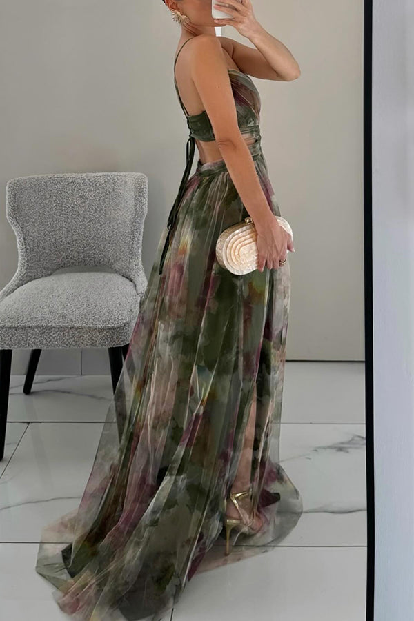 Cindy | Floral Print Maxi Wedding Guest Dress
