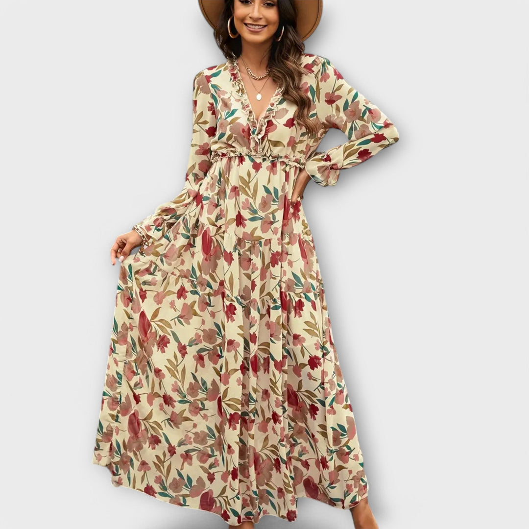 Ynah | Elegant Floral Maxi Dress