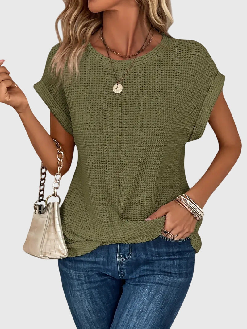 Isa™ | Elegant Crew Neck Blouse