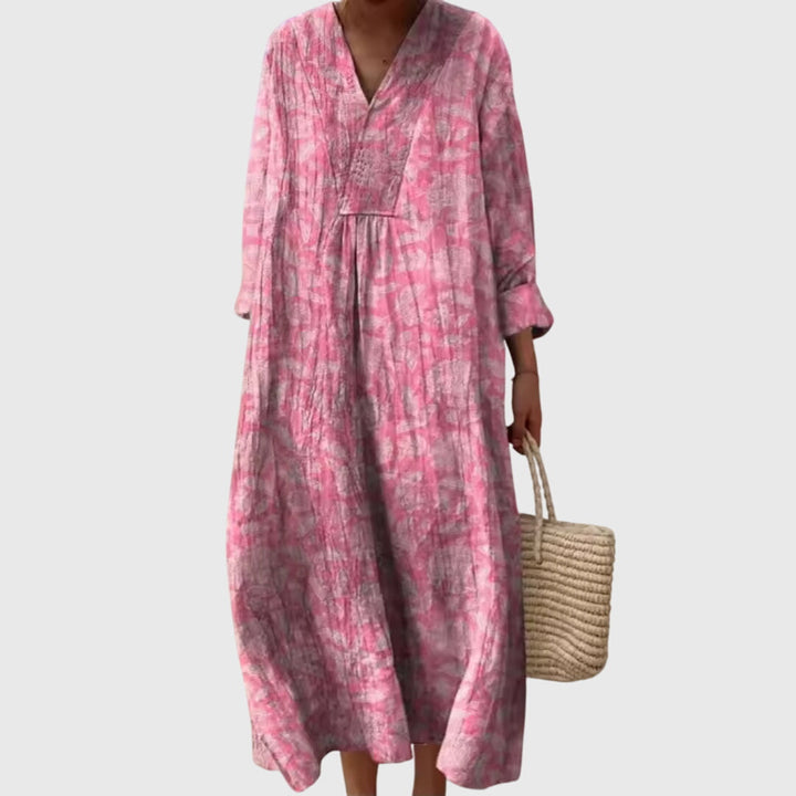 Stephanie™ | Geometric Print Midi Dress