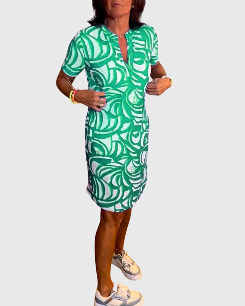 Elle™ | Flattering Printed Midi Dress