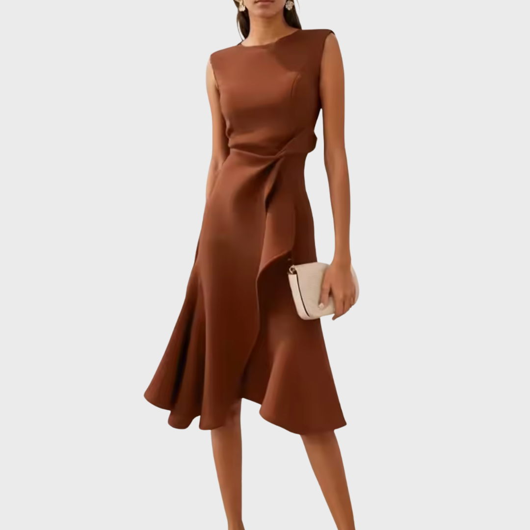 Sheila | Draped Midi Wedding Guest Dress