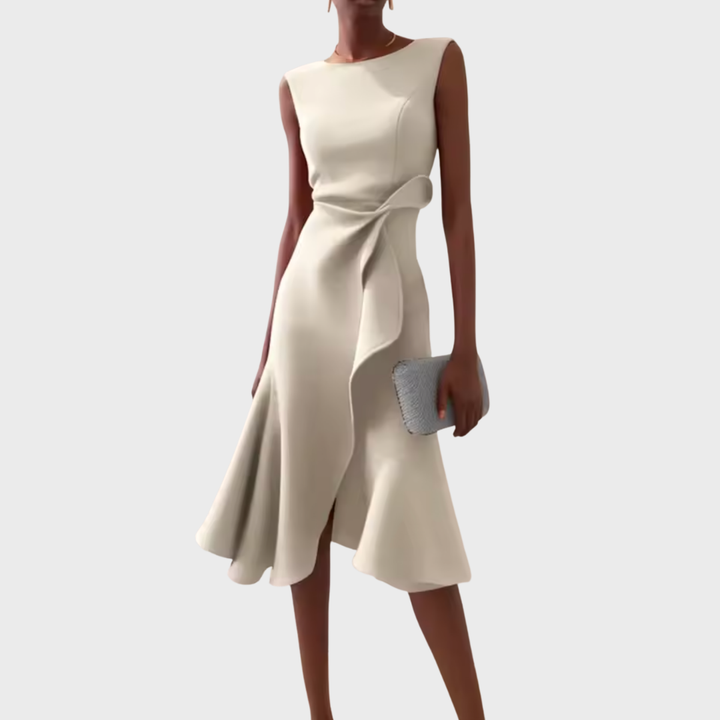 Sheila | Draped Midi Wedding Guest Dress