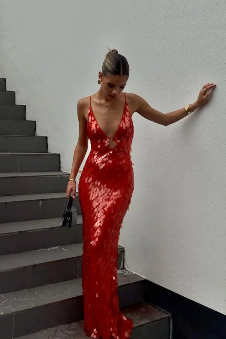 Rhea | Sequin Evening Wedding Guest Dress