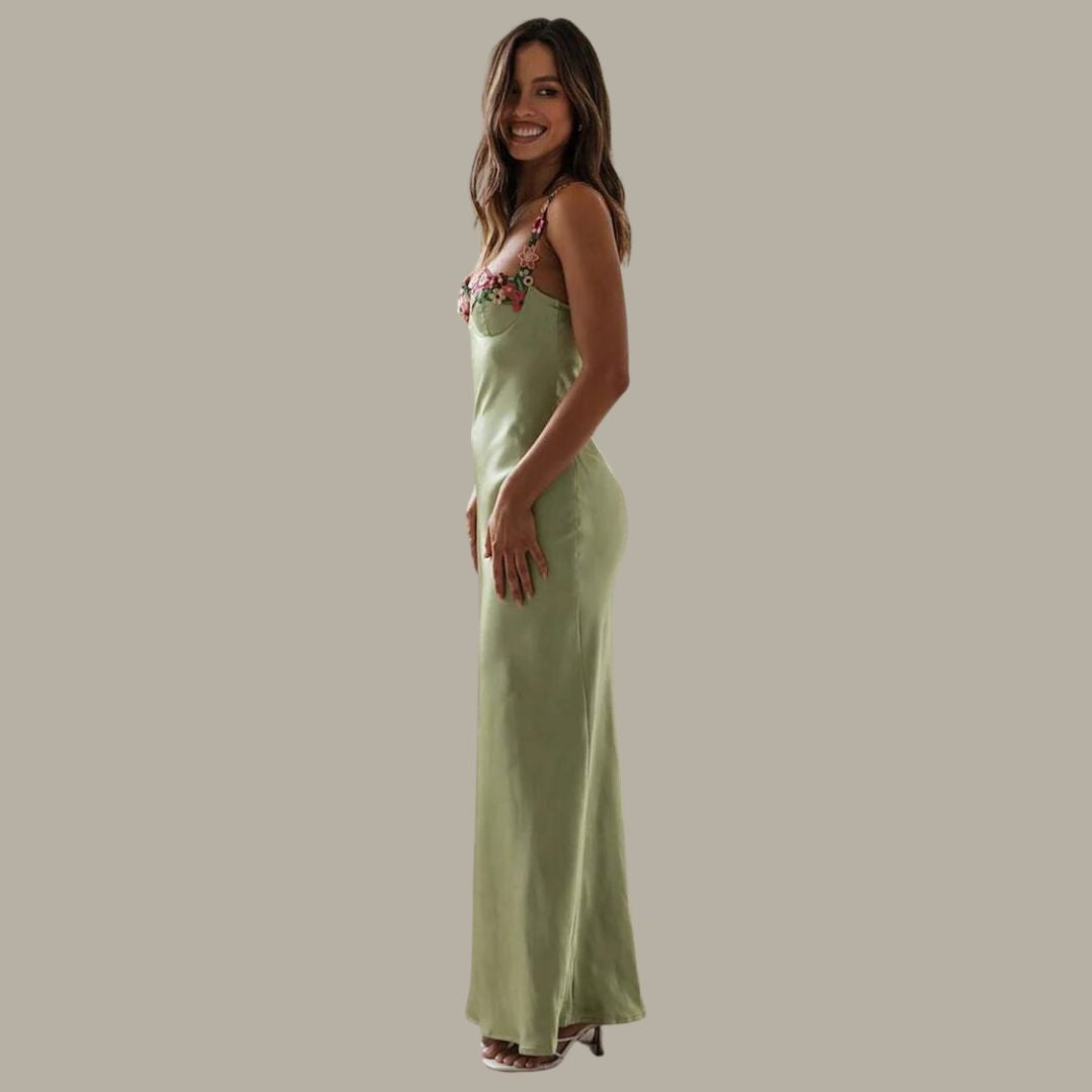 Melanie | Embroidered Floral Wedding Guest Dress