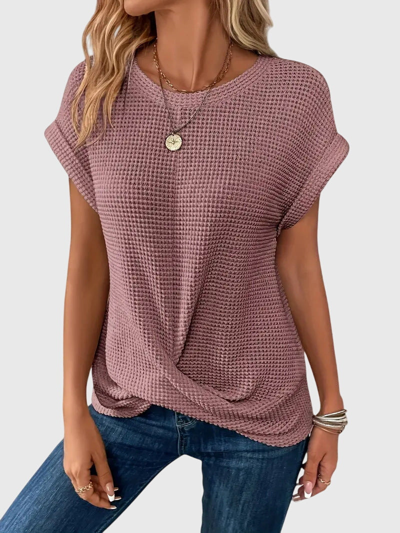 Isa™ | Elegant Crew Neck Blouse