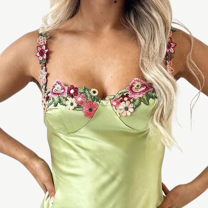 Melanie | Embroidered Floral Wedding Guest Dress