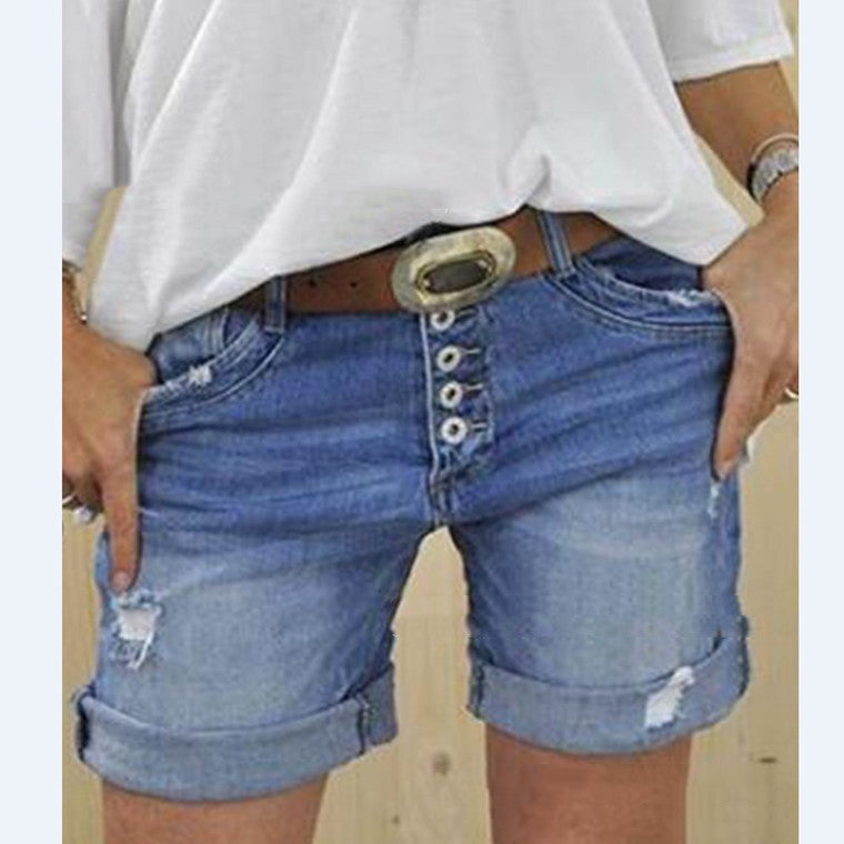 Addison | Casual Ripped Denim Shorts