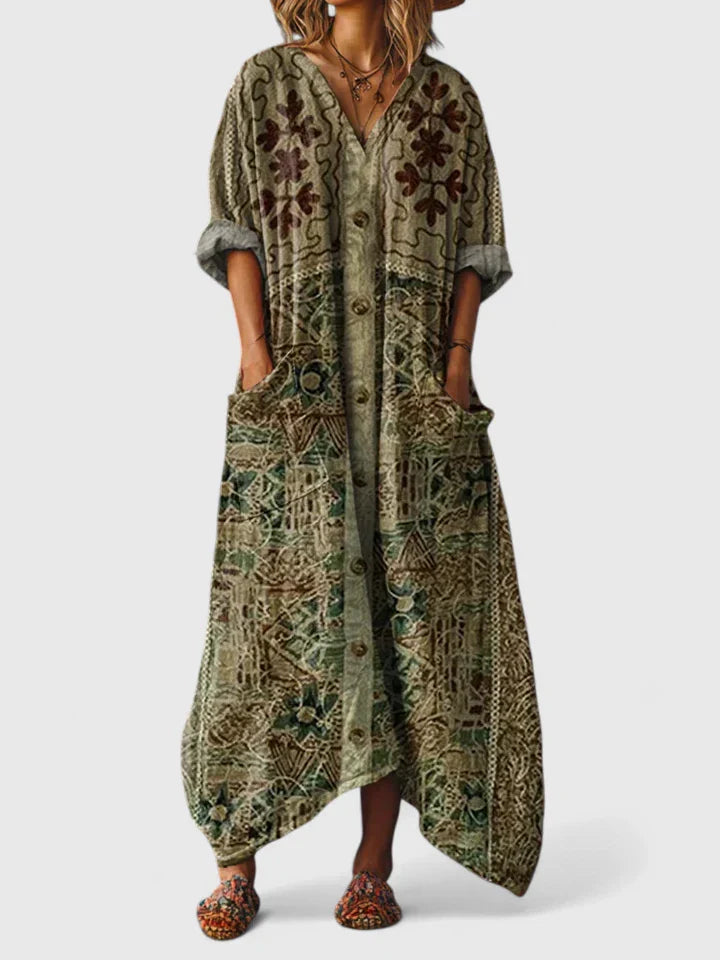 Coralynne | Elegant Printed Boho Dress