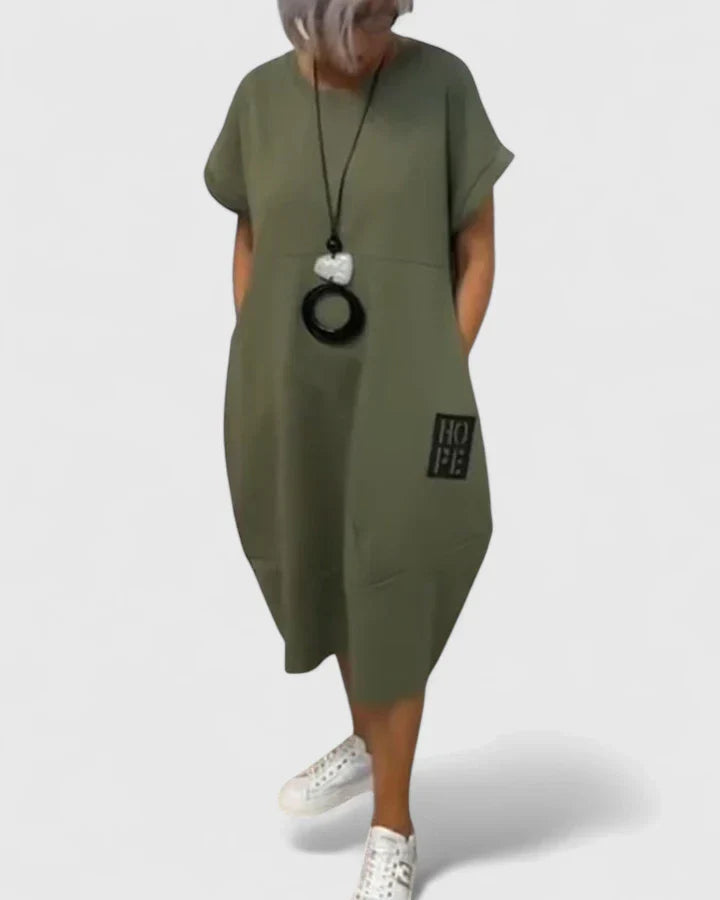 Cerynna | Relaxed Fit Casual Midi Dress