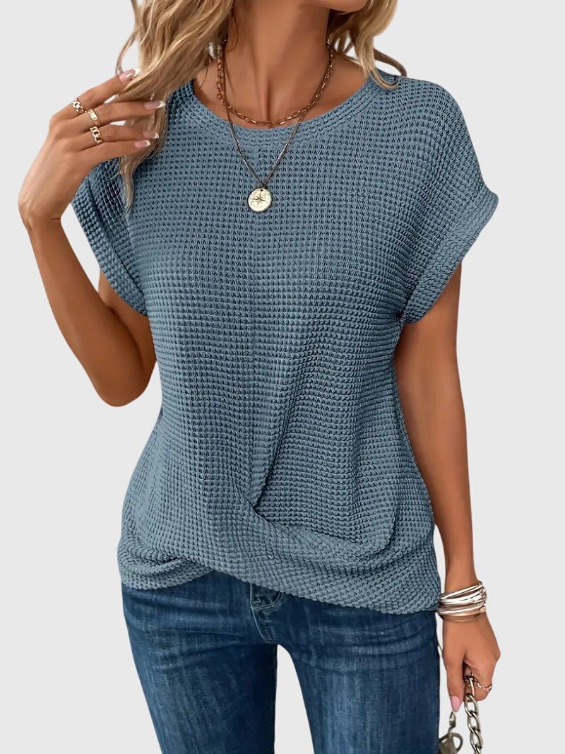Isa™ | Elegant Crew Neck Blouse