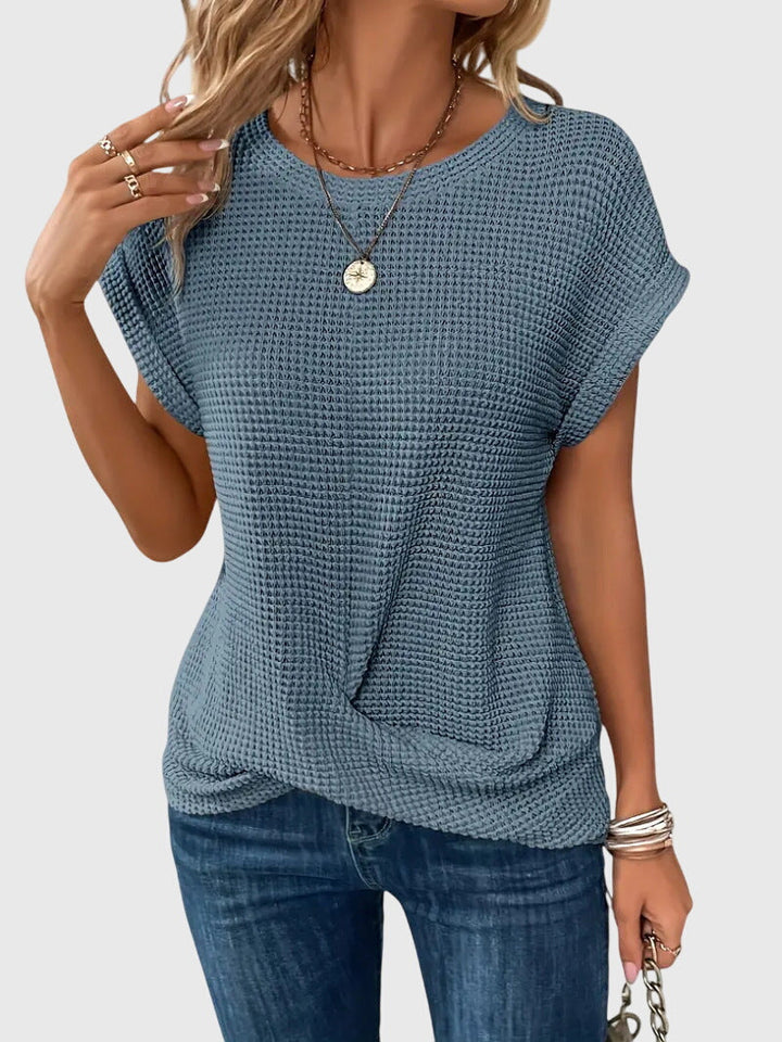 Isa™ | Elegant Crew Neck Blouse