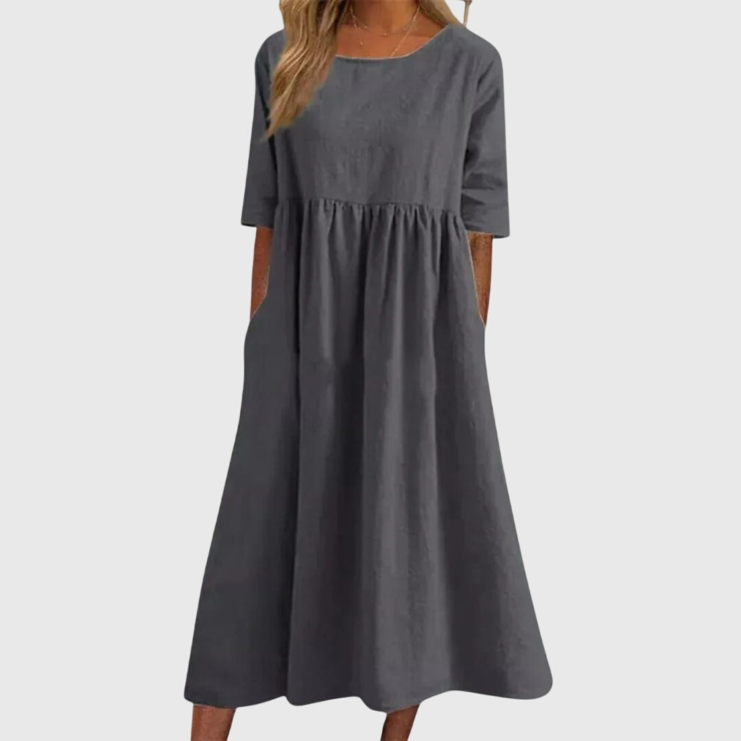 Haisley™ | Elegant Short-Sleeve Midi Dress