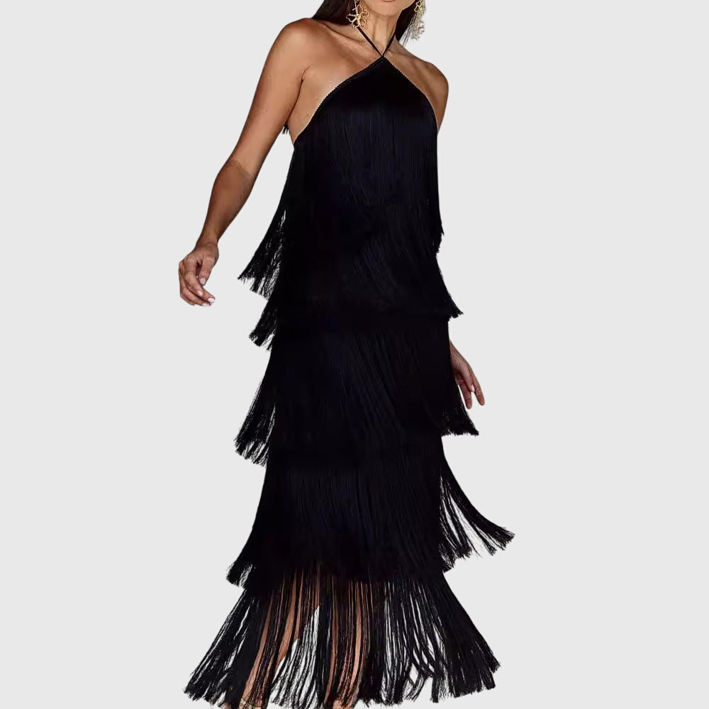 Artiselle™ | Elegant Tassel Detail Midi Dress