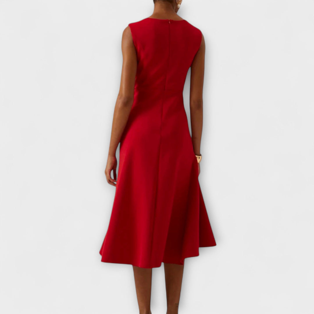 Sheila | Draped Midi Wedding Guest Dress