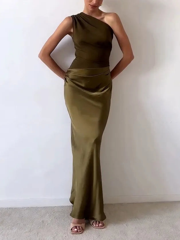 Anita | One-Shoulder Pleated Wedding Guest Dress