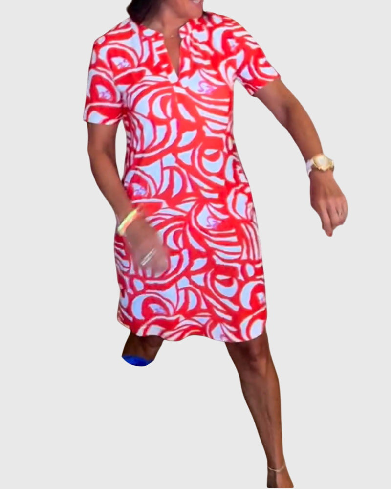 Elle™ | Flattering Printed Midi Dress