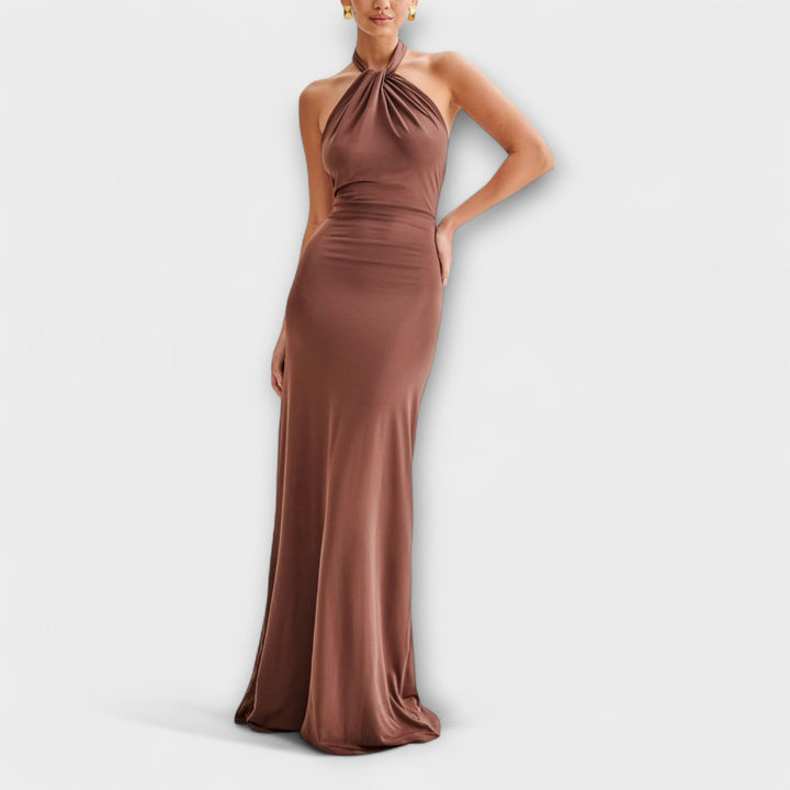 Cleo | Halter Maxi Wedding Guest Dress