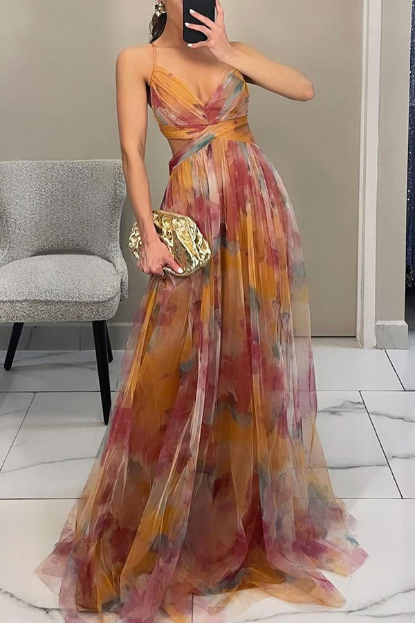 Cindy | Floral Print Maxi Wedding Guest Dress