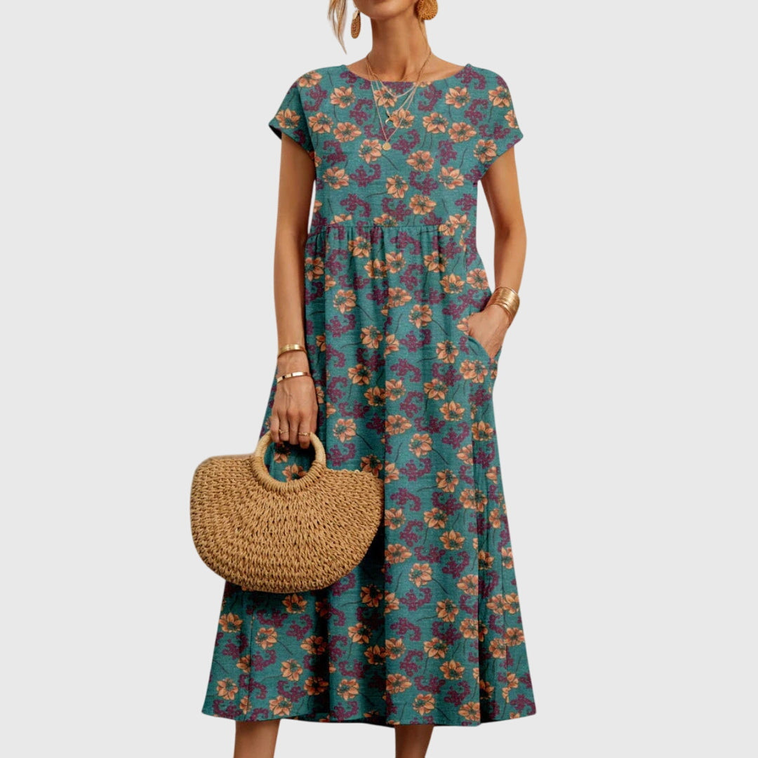 Valencia™ | Chic Floral Midi Dress