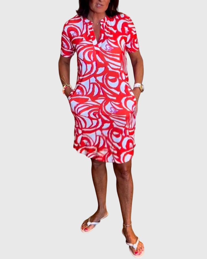 Elle™ | Flattering Printed Midi Dress