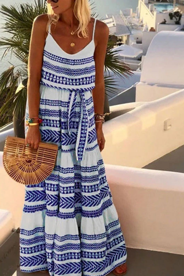 Jennifer | Chic Simian Print V-Neck Beach Dress