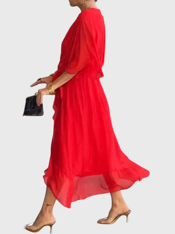 Bethany | Elegant Pleated Midi Dress