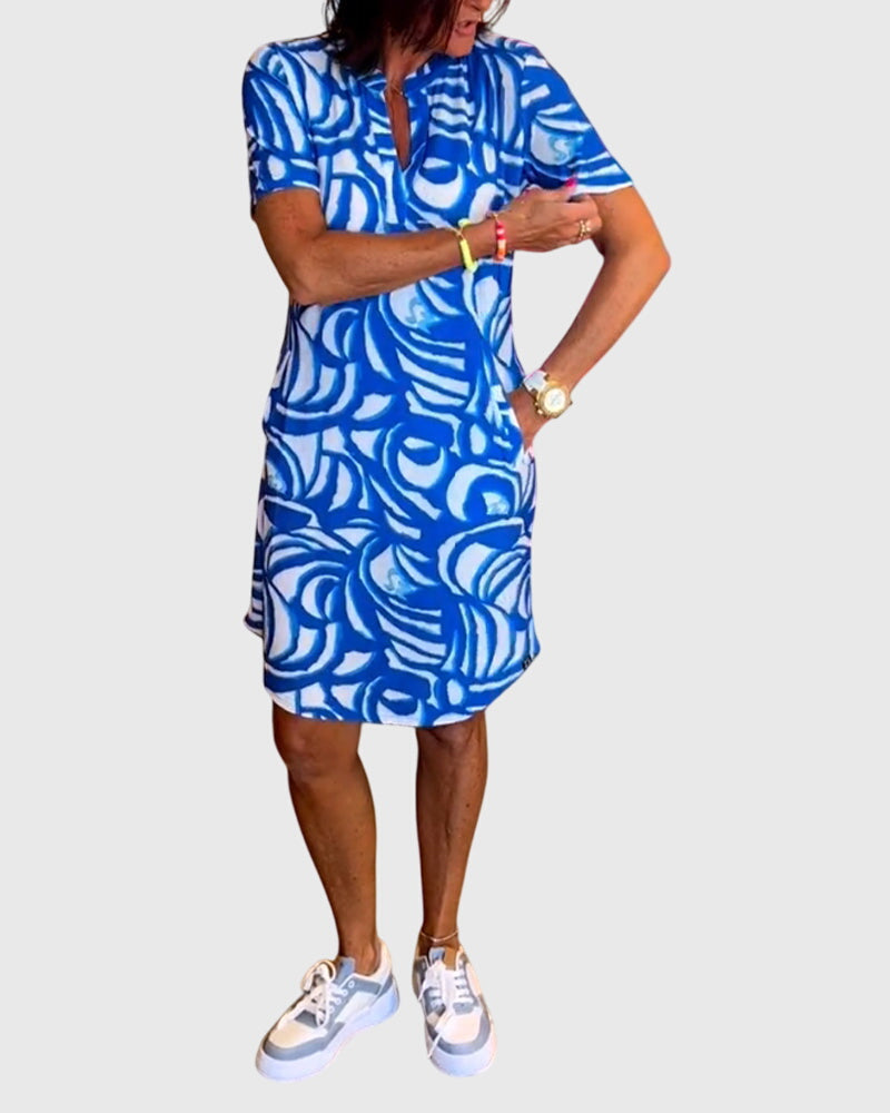 Elle™ | Flattering Printed Midi Dress