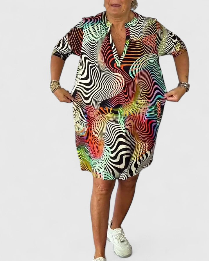 Helina™ | Sophisticated V-Neck Midi Dress