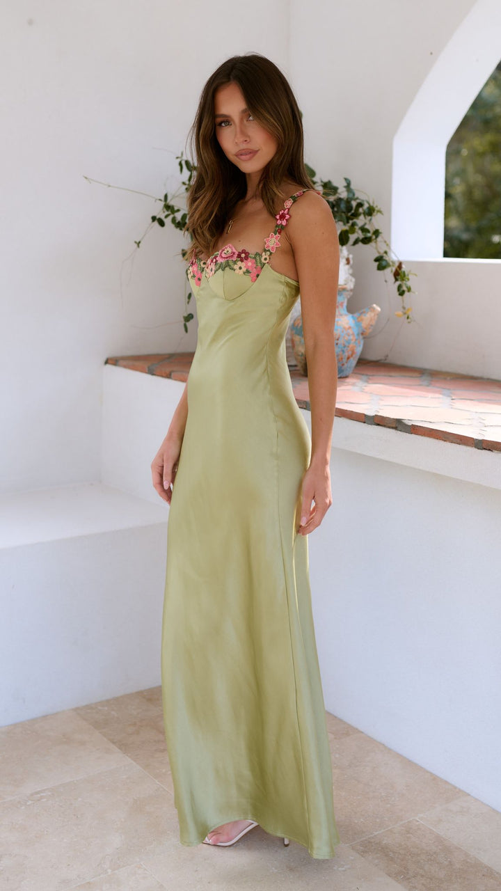 Francesca | Floral Detail Maxi Wedding Guest Dress