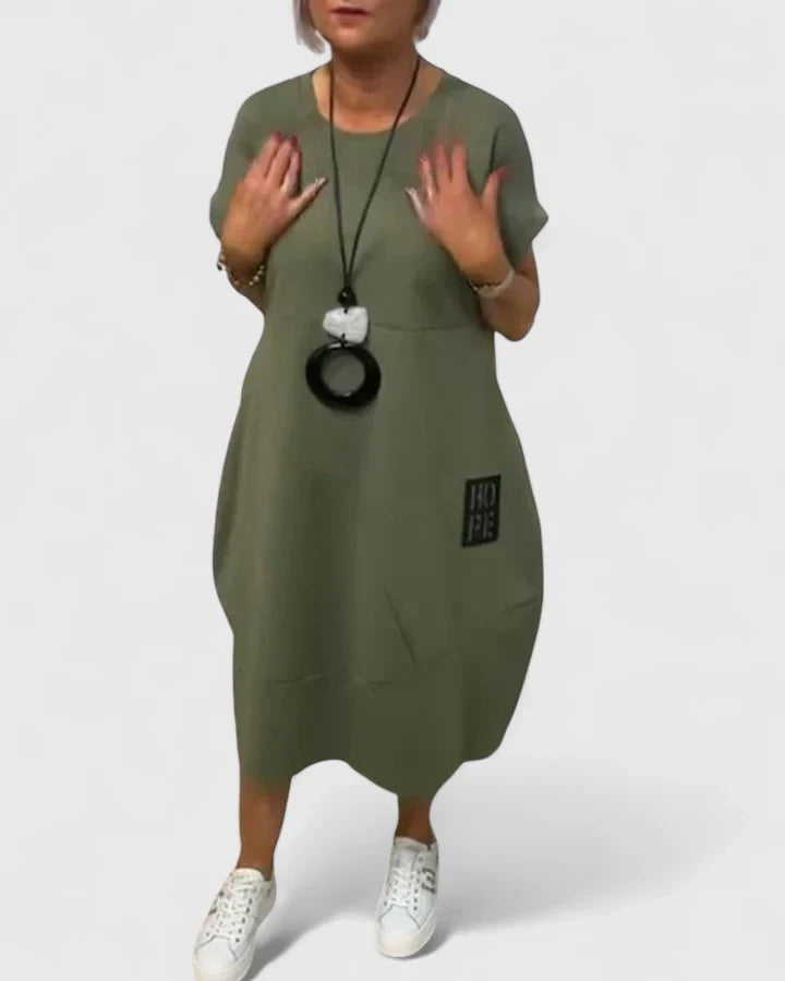 Cerynna | Relaxed Fit Casual Midi Dress