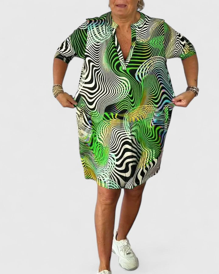 Helina™ | Sophisticated V-Neck Midi Dress