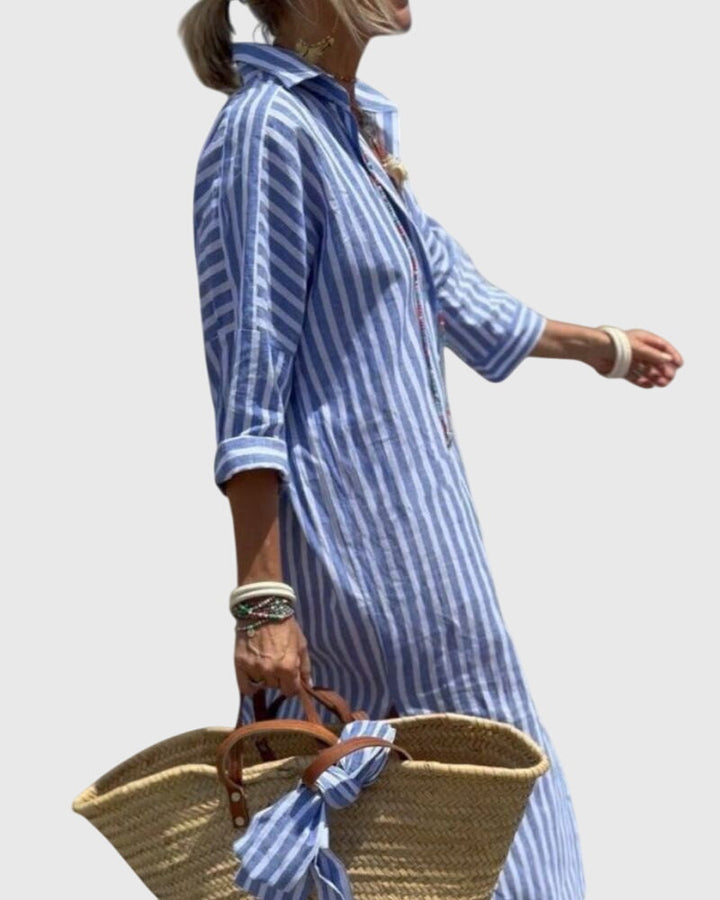 Ellen™ | Classic Striped Midi Dress