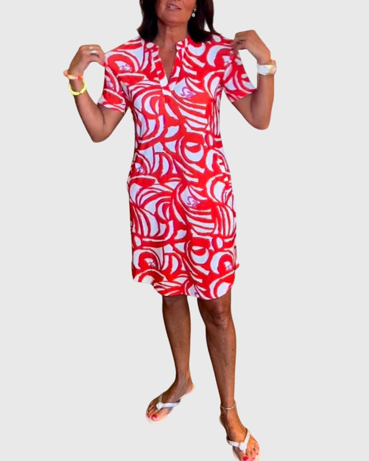 Elle™ | Flattering Printed Midi Dress