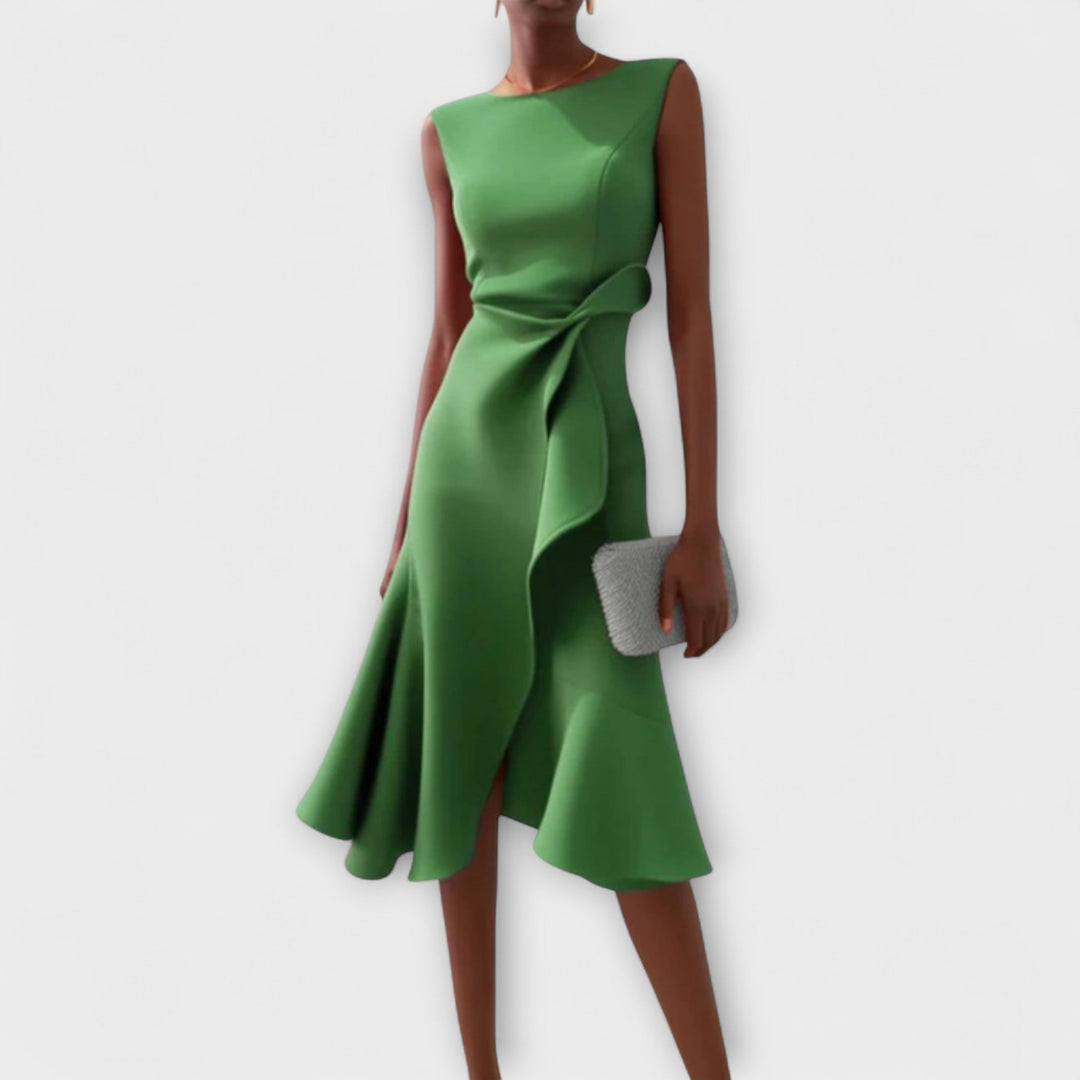 Sheila | Draped Midi Wedding Guest Dress
