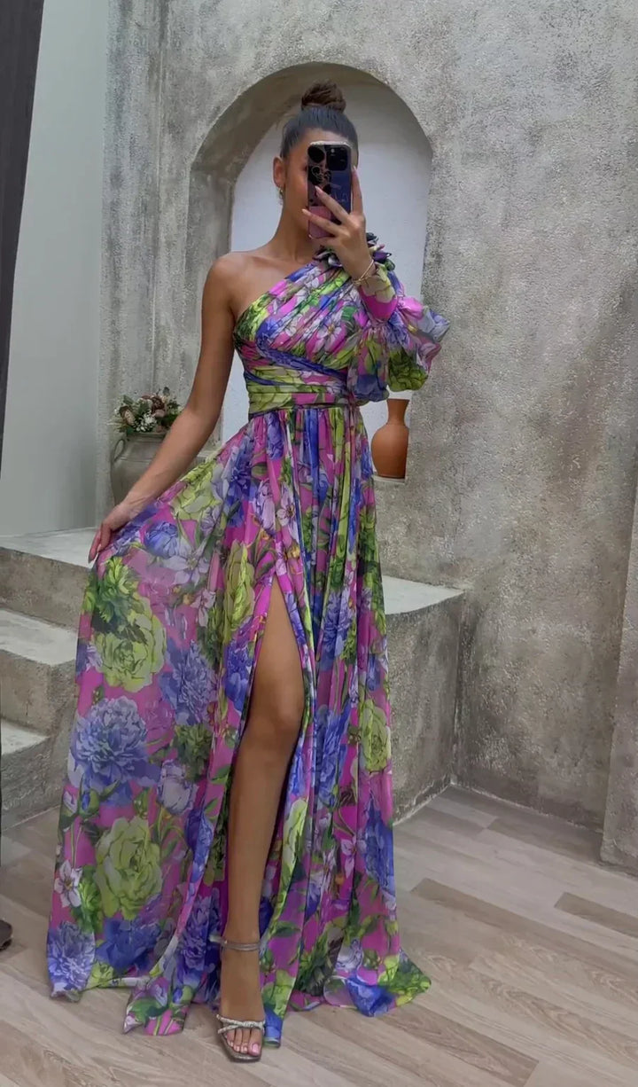 Tova | One-Shoulder Floral Wedding Guest Dress