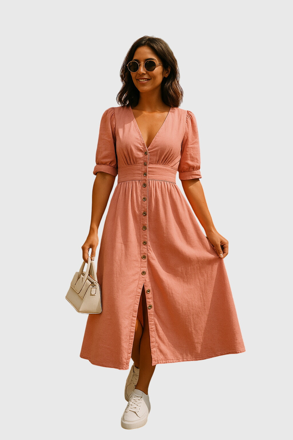 Jacqueline™ | Elegant Denim Midi Dress