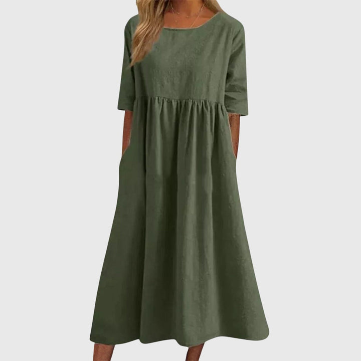 Haisley™ | Elegant Short-Sleeve Midi Dress