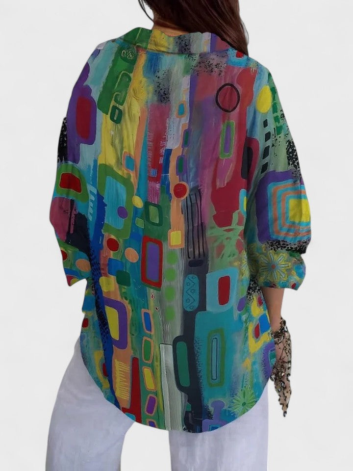Rose™ | Elegant Geometric Print Blouse