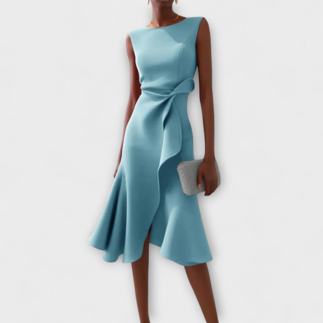 Sheila | Draped Midi Wedding Guest Dress