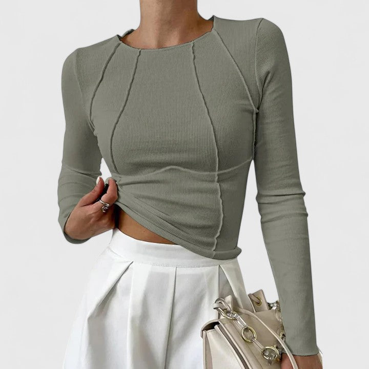 Rozminda | Relaxed Long Sleeve Knit Top