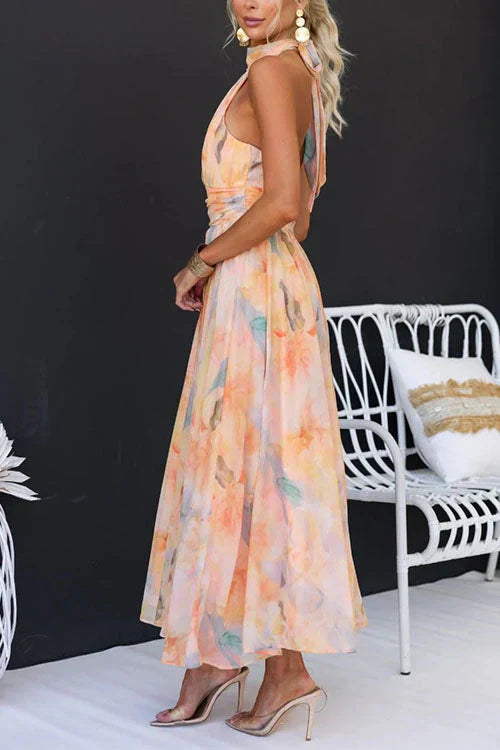 Brielle | Watercolor Maxi Wedding Guest Dress