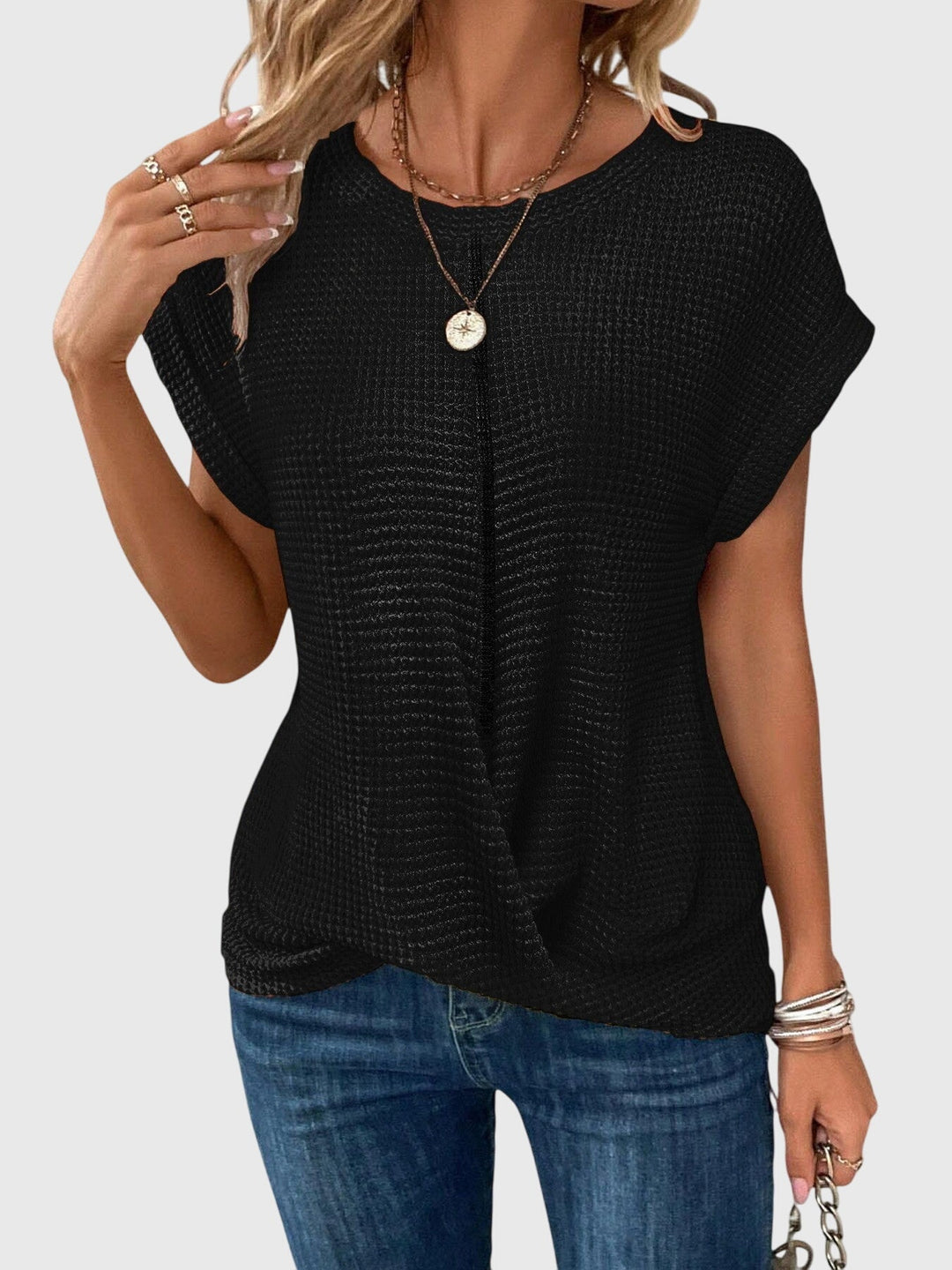 Isa™ | Elegant Crew Neck Blouse