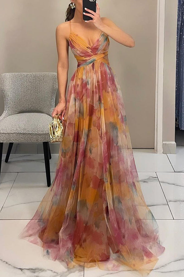 Cindy | Floral Print Maxi Wedding Guest Dress