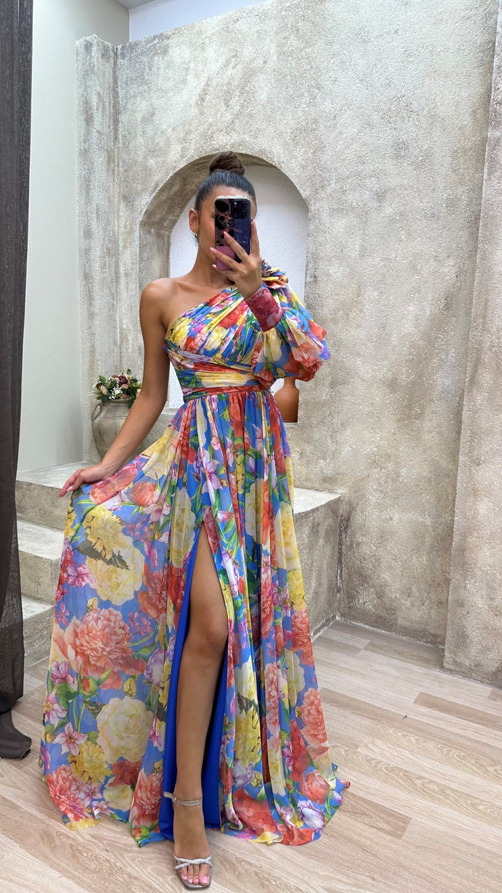 Tova | One-Shoulder Floral Wedding Guest Dress